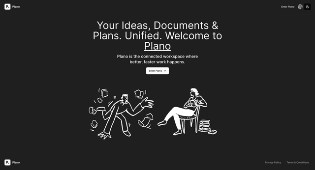Plano marketing card